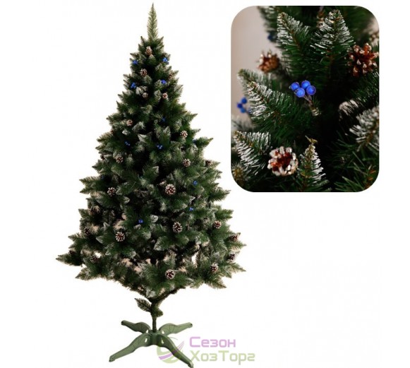 Ялина ЕЛІТНА ШИШКИ+КАЛИНА (красна, синя, золота, срібна) 2,5м