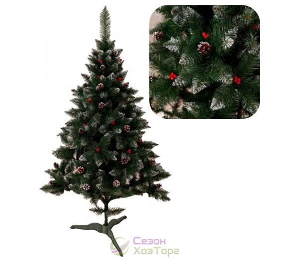 ЯЛИНА ЕЛІТНА ШИШКИ+КАЛИНА (червона, синя, золота, срібна) 1,8м