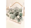 Новогодняя композиция в деревянном кашпо "Snow"