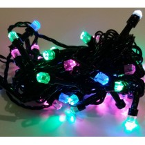 Гірлянда електрична LED 50, світлодіодна, з лінзою, чорний дріт (SH138)