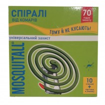 Спіралі від комарів MOSQUITALL (упаковка 10 спіралей+2 підставки)