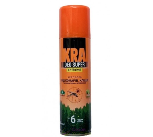 Аэрозоль KRA deo super Extreme от комаров и клещей 150 мл
