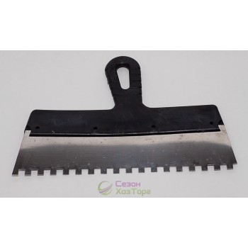 Шпатель із нержавіючої сталі 300 мм, зуб 6*6, 8*8