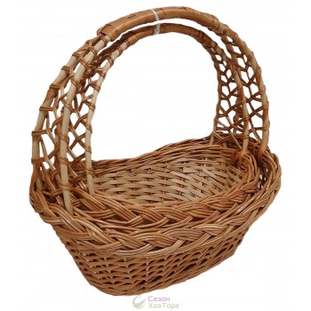 Плетені кошики з лози "Рибалка" з подвійною ручкою (набір із 2 шт)