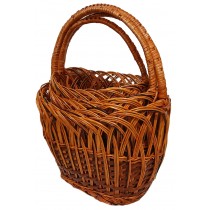 Плетеные корзины из лозы с высоким бортом (набор 4 шт)