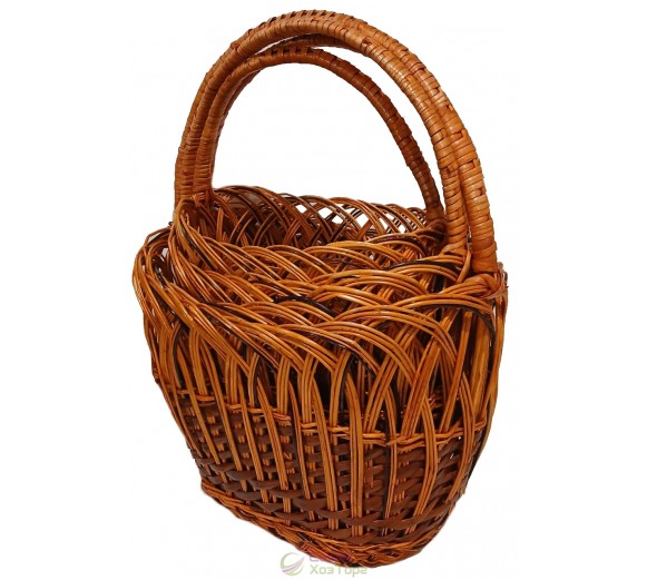 Плетеные корзины из лозы с высоким бортом (набор 4 шт)