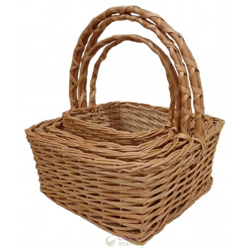 Плетені Квадратні кошики з лози (набір із 4 шт)