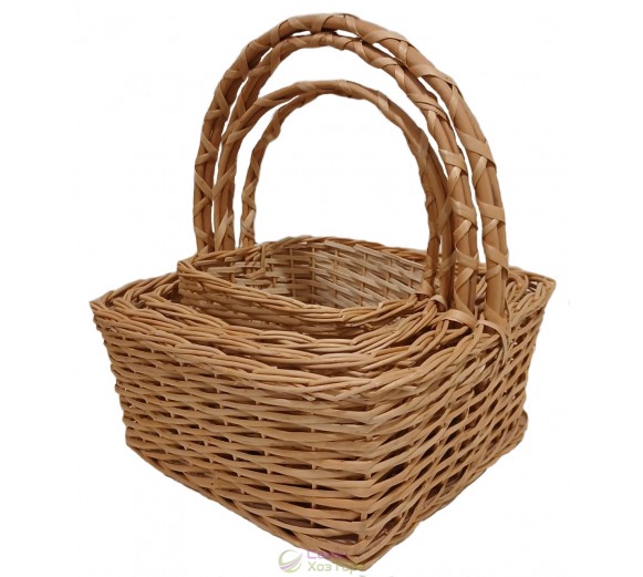 Плетеные Квадратные корзины из лозы (набор из 4 шт)