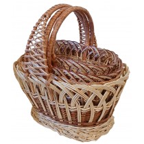 Плетеные корзины из лозы, набор 4шт (1 двойная ручка+3 одинарных)