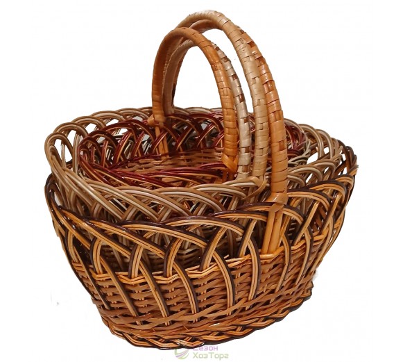 Плетеные пасхальные корзины из лозы (набор из 4 шт)