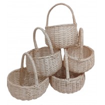 Плетеные пасхальные корзины из лозы белого цвета  (набор 5 шт)