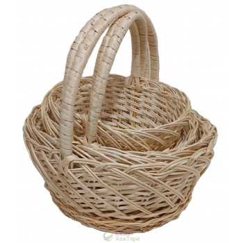 Плетені Білі великодні кошики з лози (набір із 4 шт)
