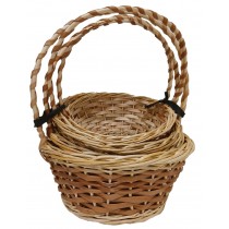 Плетеные Круглые корзины из лозы d-29см (набор из 4 шт)