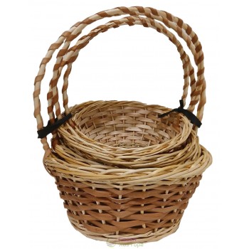 Плетені Круглі кошики з лози d-29 см (набір із 4 шт)