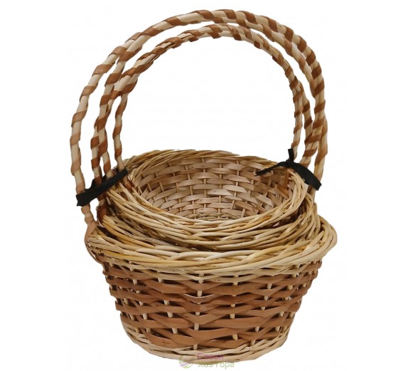 Плетеные Круглые корзины из лозы d-29см (набор из 4 шт)