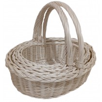 Плетеные белые корзины из лозы Польша (набор из 3 шт)