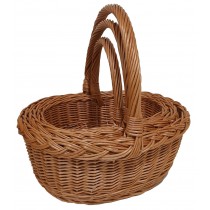 Плетеные коричневые корзины из лозы Польша (набор из 3 шт)