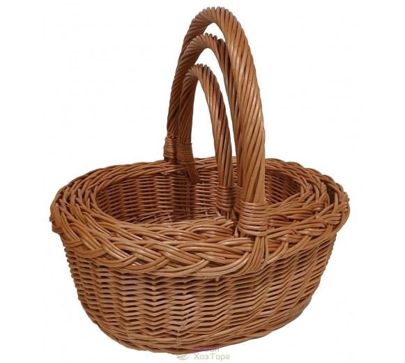 Плетеные коричневые корзины из лозы Польша (набор из 3 шт)