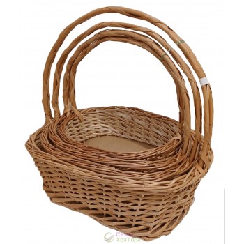 Плетені прямокутні кошики з лози (набір із 4 шт)