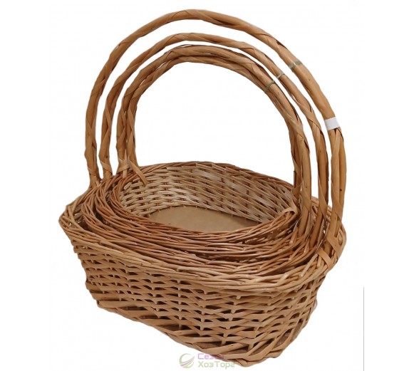 Плетені прямокутні кошики з лози (набір із 4 шт)