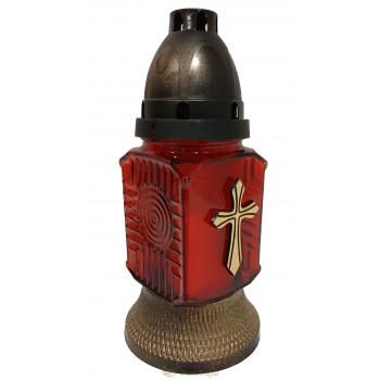 Лампадка стеклянная на 24 часов  "Квадрат красный"  