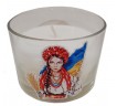 Cвеча-стакан с патриотичным рисунком