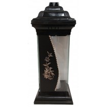 Лампадка стеклянная на 120 часов Каплычка черная "Нарциссы"