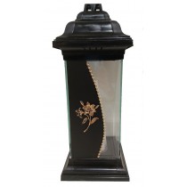 Лампадка стеклянная на 120 часов Каплычка черная "Нарцисс мини"