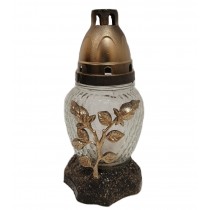 Лампадка стеклянная на 18 часов "Роза золотая"  