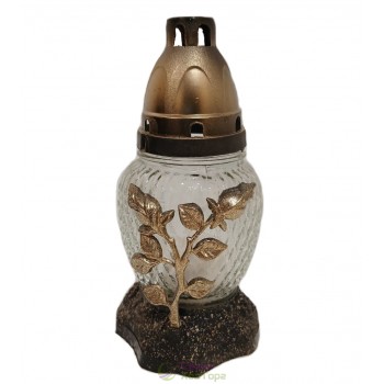 Лампадка стеклянная на 18 часов "Роза золотая"  