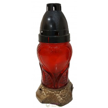 Лампадка стеклянная на 18 часов "Рифление сердце"