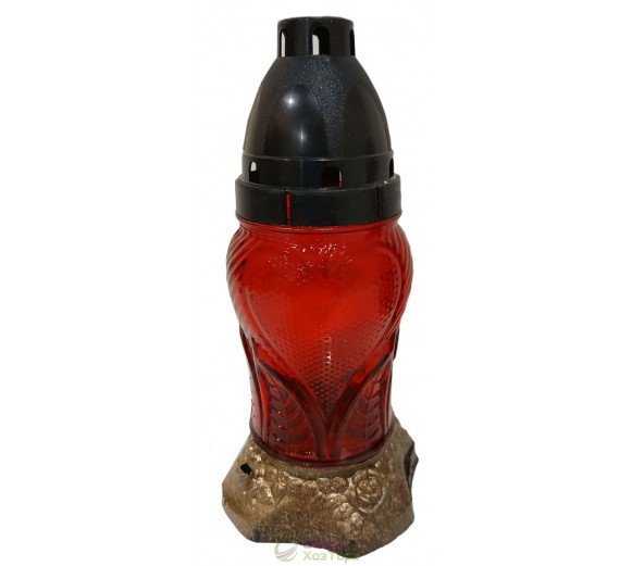 Лампадка стеклянная на 18 часов "Рифление сердце"