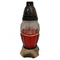 Лампадка стеклянная на 20 часов Лента красная