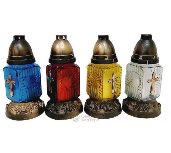 Лампадка стеклянная на 24 часов  "Квадрат микс"  