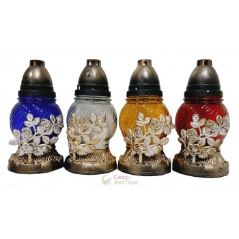 Лампадка стеклянная на 24 часа "Роза"  