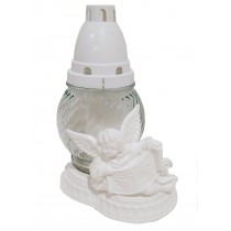 Лампадка стеклянная на 24 часа "Ангел белый" 