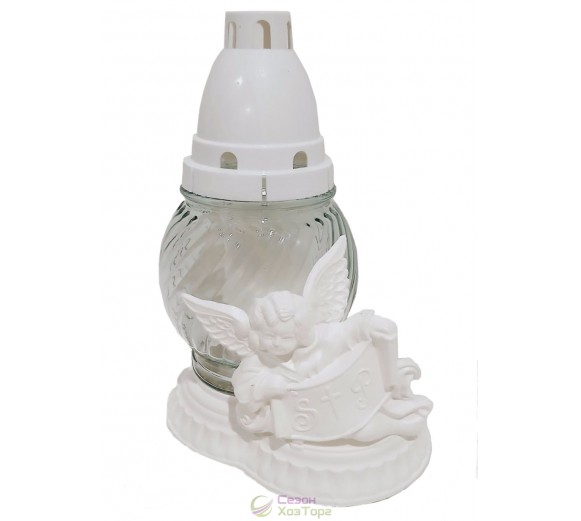 Лампадка стеклянная на 24 часа "Ангел белый" 
