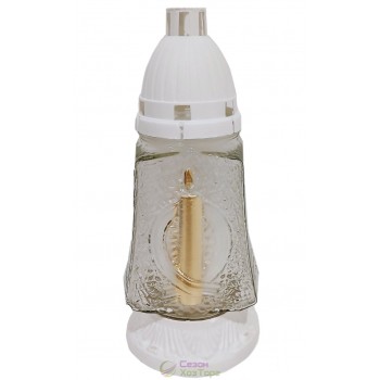 Лампадка стеклянная на 36 часов "Свеча" прозрачная