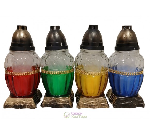 Лампадка стеклянная на 36 часов "Амфора микс"