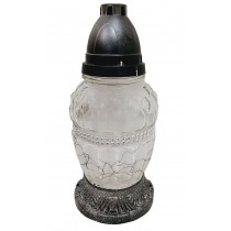 Лампадка стеклянная на 36 часов "Амфора белая"