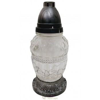 Лампадка стеклянная на 36 часов "Амфора белая"