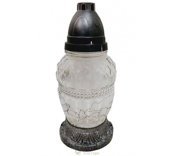 Лампадка стеклянная на 36 часов "Амфора белая"