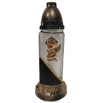 Лампадка стеклянная на 36 часов  "День-ночь/Ангел"