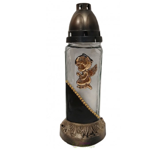 Лампадка стеклянная на 36 часов  "День-ночь/Ангел"