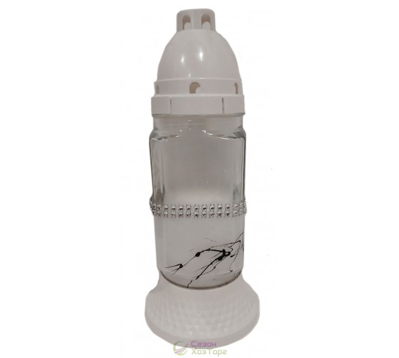 Лампадка стеклянная на 36 часов "Нитка белая"