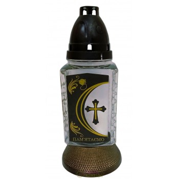 Лампадка стеклянная на 36 часов  "Пам'ятаємо"