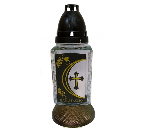 Лампадка стеклянная на 36 часов  "Пам'ятаємо"