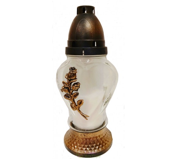 Лампадка стеклянная на 36 часов "Сердце/Роза"