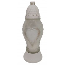 Лампадка стеклянная на 48 часов "Сердце перламутр"