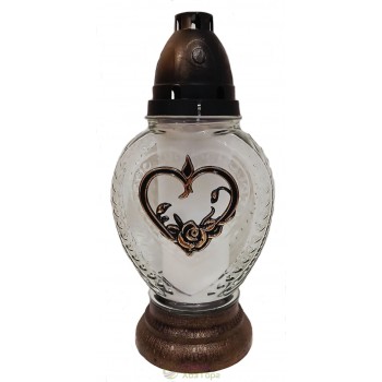 Лампадка стеклянная на 60 часов "Сердце"